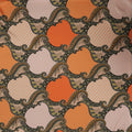 Orange Arabesques and Polka Dots Printed Silk Charmeuse Fabric - Rex Fabrics