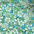 Aqua Green Abstract Printed Silk Charmeuse Fabric - Rex Fabrics