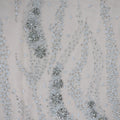 White Beaded with Rhinestones Abstract Embroidered Tulle Fabric - Rex Fabrics