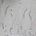 Light Pink Beaded with Rhinestones and Mirrors Abstract Embroidered Tulle Fabric - Rex Fabrics