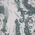Teal Green Beaded with Sequins Floral Embroidered Tulle Fabric - Rex Fabrics