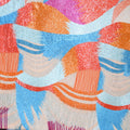 Heavily Beaded Bugle Beads and Fringes Multicolored Abstract Embroidered Tulle Fabric - Rex Fabrics