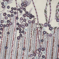 Mauve Sequins and Beads Floral Embroidered Tulle Fabric - Rex Fabrics