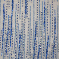 Blue Sequins and Beads Rain Embroidered Tulle Fabric - Rex Fabrics