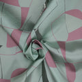 Mint and Dusty Pink Abstract Modern Embroidered Silk Organza Fabric - Rex Fabrics
