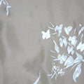 White and Silver Metallic Florals Mosaic Hand PaintedStamp on Sheer Silk Organza Fabric - Rex Fabrics