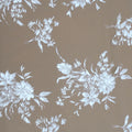 White and Silver Floral Hand Painted Stamp Embroidered Tulle Fabric - Rex Fabrics