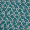 Aqua and White Floral Textured Brocade Fabric - Rex Fabrics