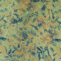 Moss Green and Orange Florals Reversible Textured Brocade Fabric - Rex Fabrics
