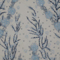 Light and Dark Blue Branches with Bugle Beads and Rhinestones Embroidered Tulle Fabric - Rex Fabrics