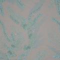 Mint Green Floral Bugle Beads Embroidered Tulle Fabric - Rex Fabrics