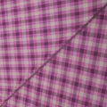 Fuchsia and Magenta Checker Wool Silk and Linen Cosmos Dormeuil Fabric - Rex Fabrics