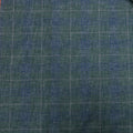 Green and Blue Plaid Windowpane Wool & Silk Dorsilk Dormeuil Fabric - Rex Fabrics