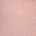Peach and Silver Bugle Beads and Sequins Waves Embroidered Tulle Fabric - Rex Fabrics