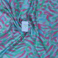 Fuchsia Green and Aqua Abstract Printed Silk Charmeuse Fabric - Rex Fabrics