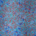 Green Orange Blue Abstract Printed Silk Charmeuse Fabric - Rex Fabrics