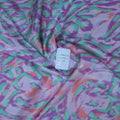 Fuchsia Orange and Green Abstract Printed Silk Charmeuse Fabric - Rex Fabrics