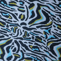 Ivory with Mustard and Aqua Hints Zebra Animal Print Silk Charmeuse Fabric - Rex Fabrics