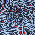 Ivory with Purple and Red Hints Zebra Animal Print Silk Charmeuse Fabric - Rex Fabrics