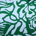 Green and Ivory Abstract Paintings Printed Silk Charmeuse Fabric - Rex Fabrics