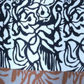 Black and Ivory Abstract Paintings Printed Silk Charmeuse Fabric - Rex Fabrics