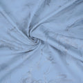 Creamy White and Silver Lurex Floral Embossed Reversible Textured Jacquard Brocade Fabric - Rex Fabrics