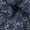 Black Laser Cut Florals and Leaves on Organza Fabric - Rex Fabrics