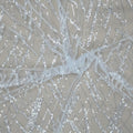 White Bugle Beads and Sequins Lattice on Embroidered Tulle Fabric - Rex Fabrics