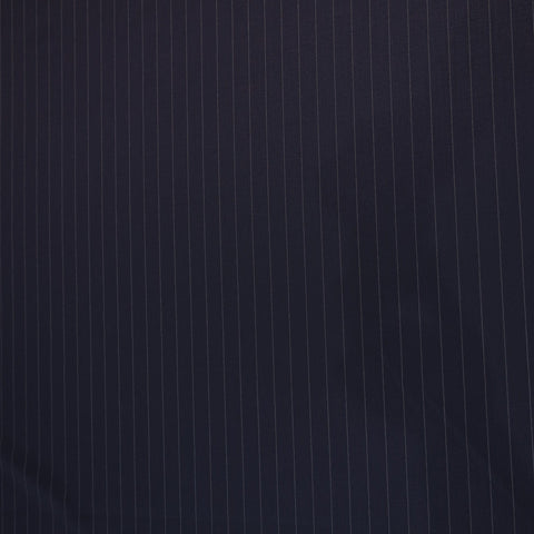 Navy with Silver Stripes Super 120's Luxury Holland & Sherry Fabric - Rex Fabrics