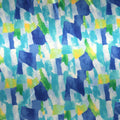 Aqua Blue Green Shades Abstract Charmeuse Polyester Fabric - Rex Fabrics