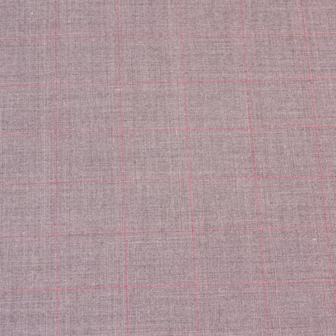 Grey with a Smooth Plaid Pattern Target Luxury Super 130's Wool Holland & Sherry Fabric - Rex Fabrics
