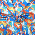 Multicolored Happy Shades Abstract Charmeuse Polyester Fabric - Rex Fabrics