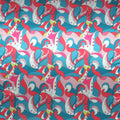 Magenta and Aqua Happy Shades Abstract Charmeuse Polyester Fabric - Rex Fabrics