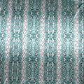 Teal Snake Skin Animal Print Charmeuse Polyester Fabric - Rex Fabrics