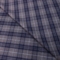 Gray and Blue Tartan Saxony Super 130's Ariston Fabric - Rex Fabrics