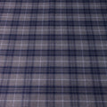 Gray and Blue Tartan Saxony Super 130's Ariston Fabric - Rex Fabrics