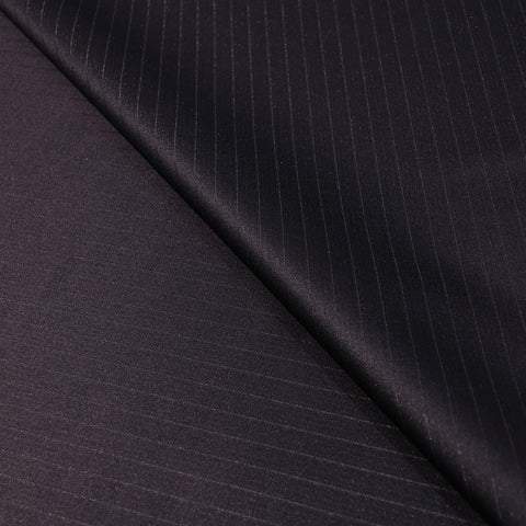 Shiny Charcoal Stripes Gessato Marrone Metalliz Acetate & Cotton Formal Dinner Jacket Ariston Fabric - Rex Fabrics