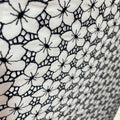 White and Black Floral Embroidered Guipure Fabric - Rex Fabrics