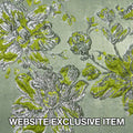 Silver Metallic Background with Mustard Floral Textured Brocade Fabric - Rex Fabrics