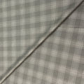 Dark Gray Plaid Dorsilk Wool and Silk Jacketing Dormeuil Fabric - Rex Fabrics