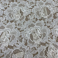 Ivory with Off White High Relief 3D Floral Corded Guipure Lace - Rex Fabrics