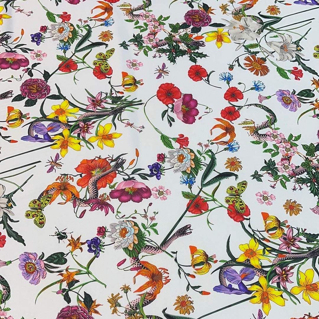 Abstract Floral Design on Light Ground Printed Fabric– Rex Fabrics