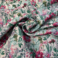 Floral Textured Multicolor Brocade Fabric - Rex Fabrics