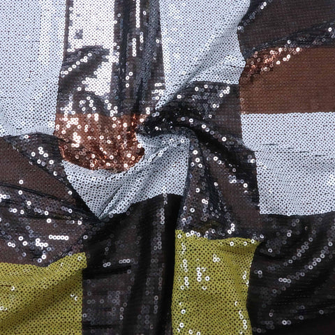 Multicolored Heavily Sequin Embroidered Fashion Fabric - Rex Fabrics