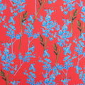 Red and Turquoise Floral Crepe Printed Polyester - Rex Fabrics