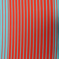 Orange and Turquoise Stripes Crepe Printed Polyester - Rex Fabrics