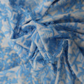 Blue and White Floral Embroidery Cotton - Rex Fabrics