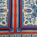 Blue and Red Arabesque Printed Fabric - Rex Fabrics