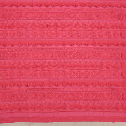 Pink Abstract Embroidered Cotton - Rex Fabrics