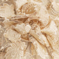 Nude Leaves Embroidered Tulle Fabric - Rex Fabrics
